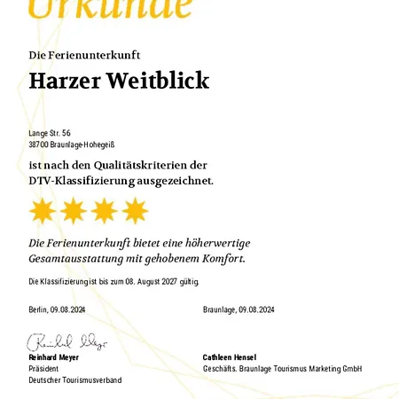 Harzer Weitblick, Bis 2 Hunde Willkommen, W-lan, 2x Smart Tv, Dtv 4 Sterne, 4 Pfoten *