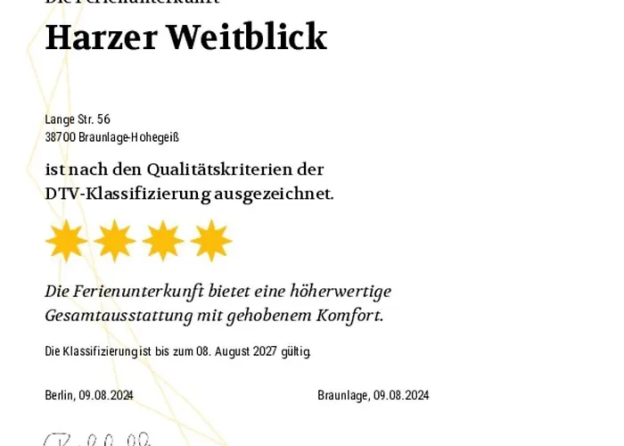 Harzer Weitblick, Bis 2 Hunde Willkommen, W-lan, 2x Smart Tv, Dtv 4 Sterne, 4 Pfoten *